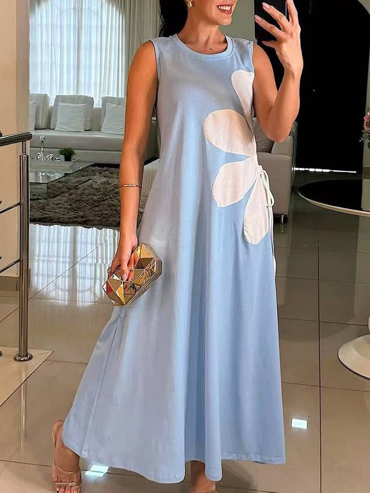 Bold Floral Maxi Shift Dress