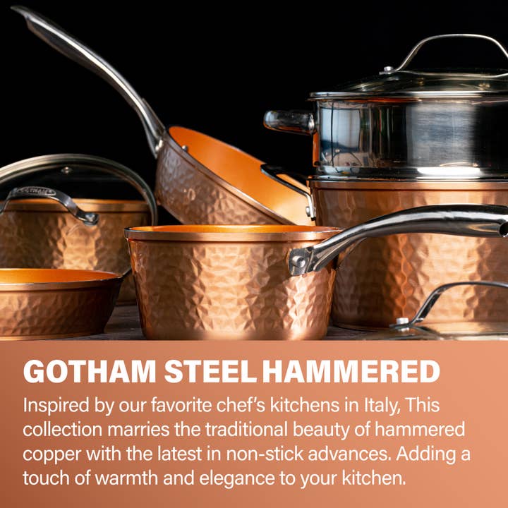 Gotham Steel Hammered Ceramic 15-piece Cookware Set