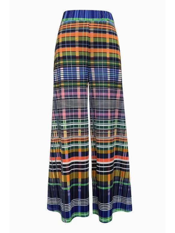 Color Block Striped Wide-Leg Pants