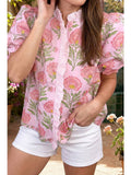 Sweet Blooms Botanical Print Blouse with Ruffle Detail