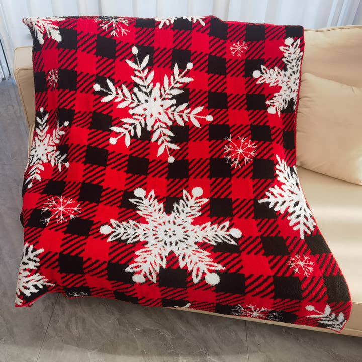 Christmas Tree Snowflake Santa Fleece Sofa Throw Blanket