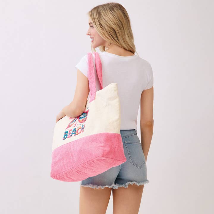 Sunglasses Accent Life Is Better At the Beach Message Terry Tote Bag