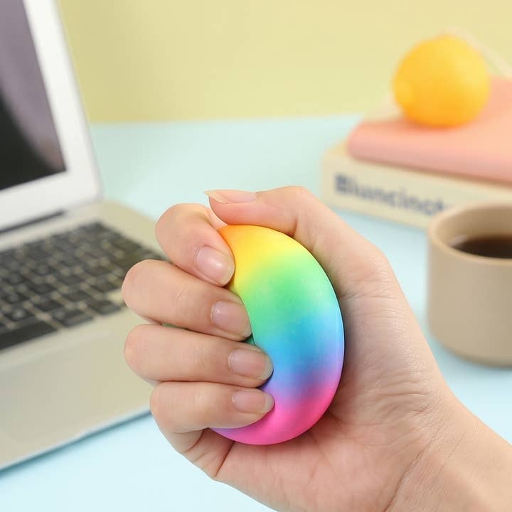 Rainbow Stress Relief Squishy Ball - Soft Sensory Fidget Toy