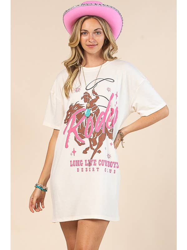 AV1202-CARMEN Rodeo Graphic T-Shirt Dress