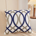 Minimalist Geometric Embroidered Cotton Throw Pillow