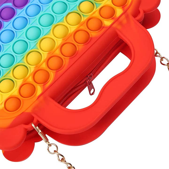 Rainbow Pop It Fidget Crossbody Bag For Daily Use