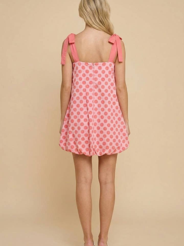 A-Line Polka-Dot Sleeveless Mini Dress