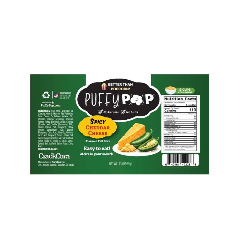 Crack Corn / Puffy Pop - Jalapeño Cheddar Cheese (4 oz)
