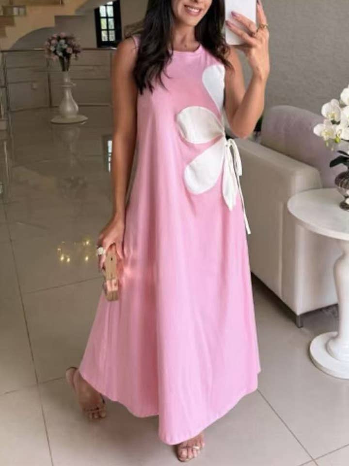 Bold Floral Maxi Shift Dress