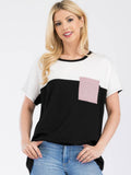 Plus Size Color Block Top with Dolman Sleeves -CT43847-PL