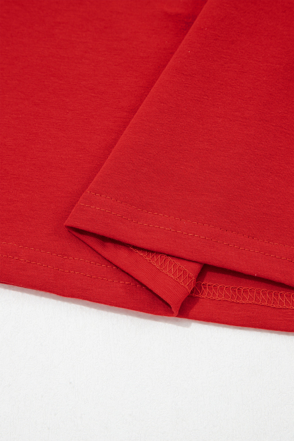 Fiery Red Varsity Striped Short Sleeve Crew Neck T Shirt