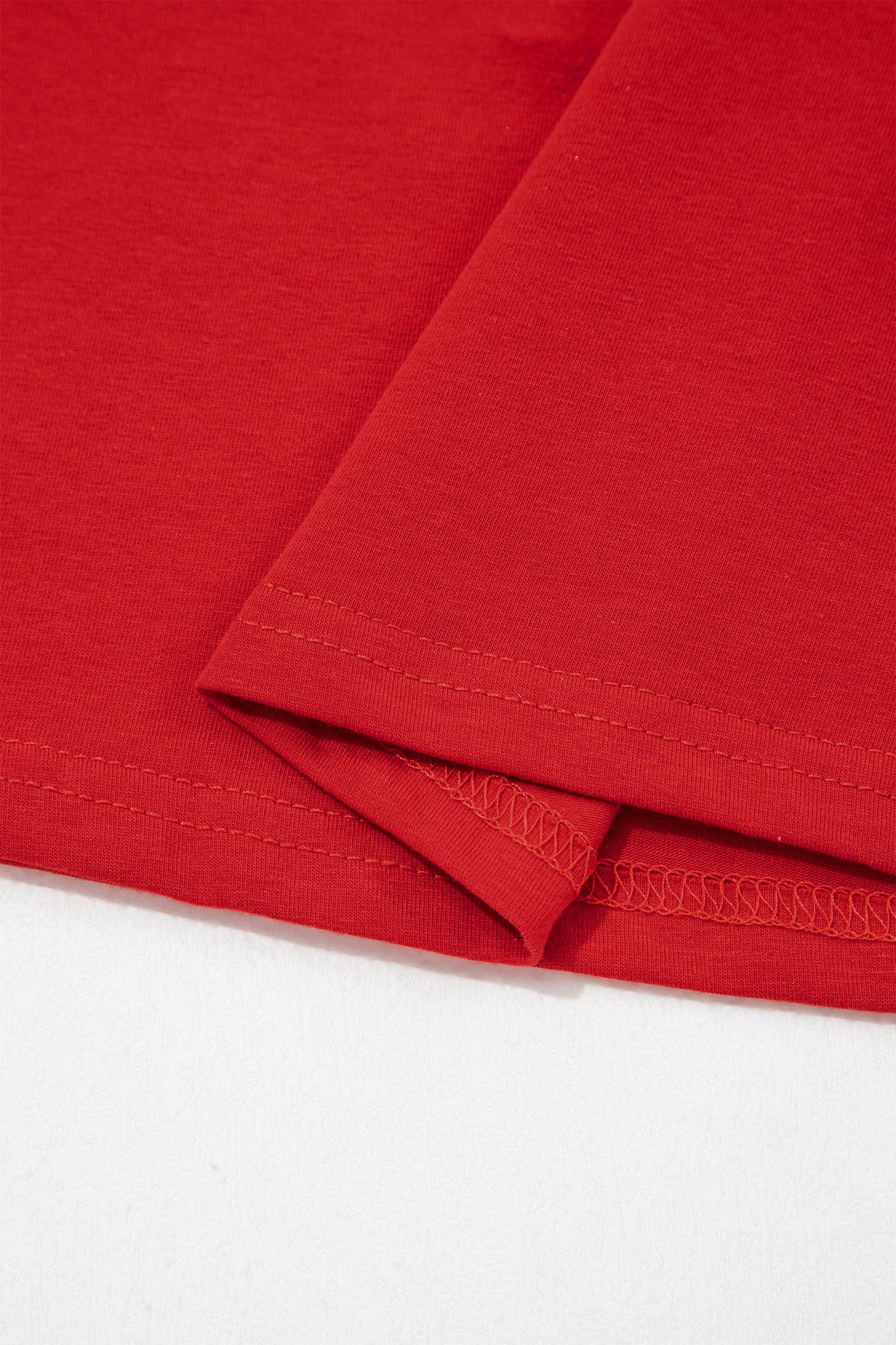 Fiery Red Varsity Striped Short Sleeve Crew Neck T Shirt