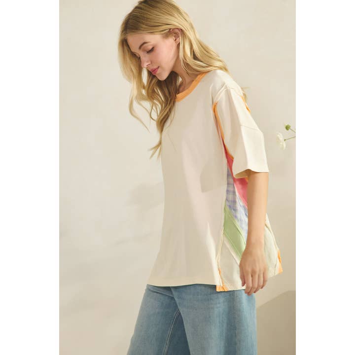 Sunset Colorblock Oversized Tee (ST7727)
