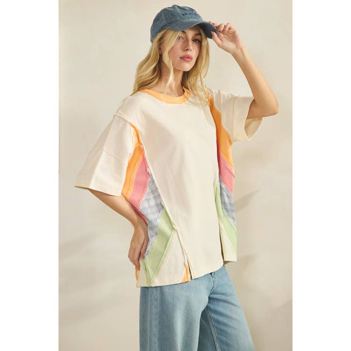 Sunset Colorblock Oversized Tee (ST7727)