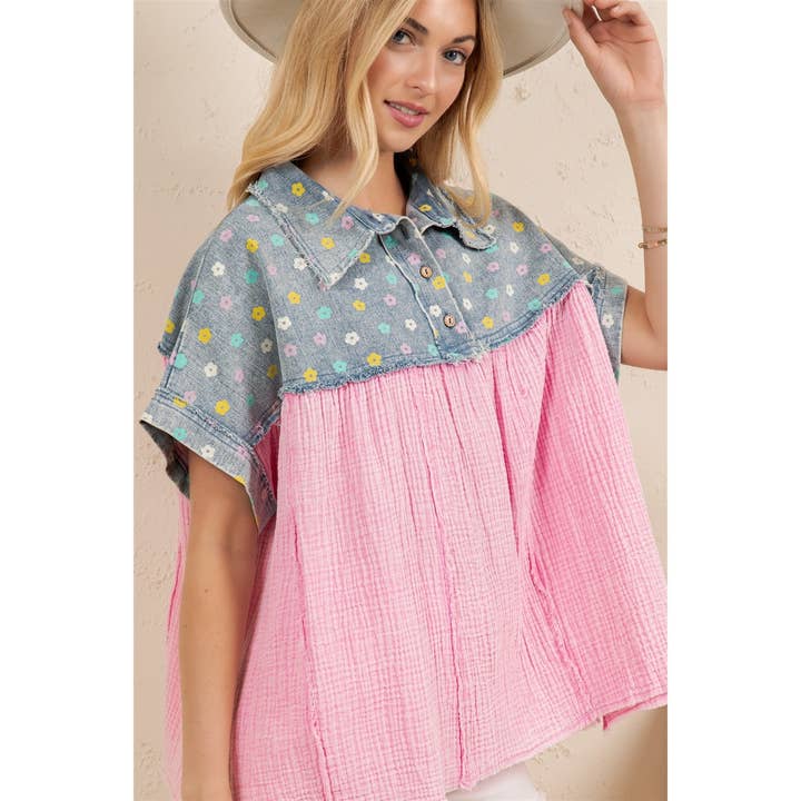 Petal Patch Babydoll Top (ST8375)