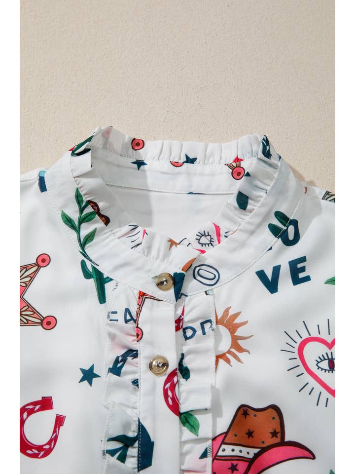 PRETTY BASH Western Button-Down Mini Dress